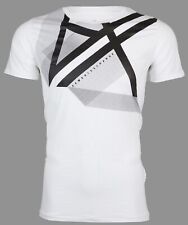 ARMANI EXCHANGE White RIGHT SIDE UP Short Sleeve Slim Fit Designer T-shirt NWT picture