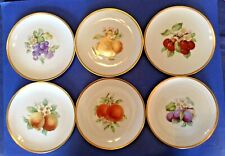 Hutschenreuther - 6 Fruit Dessert Plates With Gold Rims - Selb Bavaria Germany picture