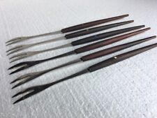 Vintage Fondue Forks Wood Handle 12