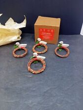 ❤️ AVON VINTAGE HOLIDAY GOOSE COLLECTION NAPKIN RINGS W/ ORIGINAL BOX Set Of 4 picture