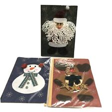 Vintage Christmas Greetings Cards Felt Applique Lot   picture