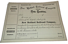 1873 NEW BEDFORD RAILROAD CAPITAL UNUSED STOCK CERTIFICATE NEW HAVEN PREDECESSOR picture