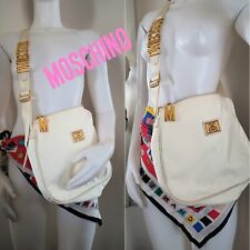 Vintage '90s Redwall Moschino Logo White Crossbody Bag with Adjustable Strap picture