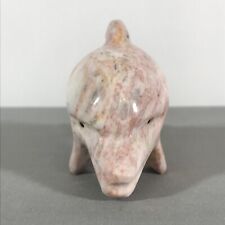 Pink Marble Stone Dolphine Figurine Paperweight 5 1/2 in picture