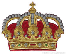 KING QUEEN CROWN iron-on PATCH new EMBROIDERED ROYAL FAMILY EMPEROR APPLIQUE new picture