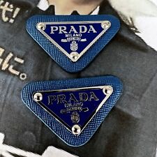 LOT 2 Prada Milano Logo little  Button Plate Metal Emblem Triangle Plate picture