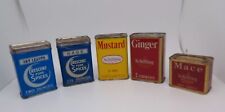 Vintage Metal Spice Tins Crescent Schilling & Company Advertising Prop Lot Of 5 picture