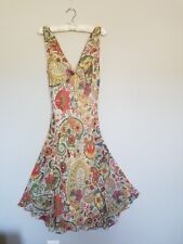 Etro Women's Dress 100% Silk Fit & Flare Floral Paisley W/Lining Size IT46/US 10 picture