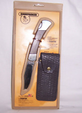 New OLD STOCK Backpacker 840 Lockback Stainless Pocket Knife Made USA + Sheath picture