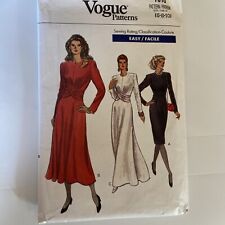 Vogue Pattern 7610 Vintage Couture Dress Easy Formal Evening 1989 Sheath Sz 6-10 picture