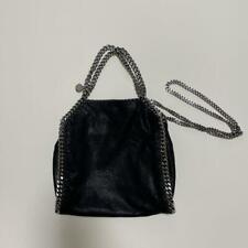 STELLA MCCARTNEY FALABELLA Mini Tote Bag Handbag Chain Shoulder Black Used picture