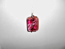 Vintage Murano Glass Wrap Gift Christmas Red/White Ornament picture