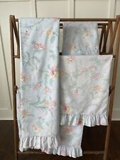 Vintage Baby Blue Ruffle Floral  FULL/Sheet SET. Love Shack Fancy Cottage Core picture