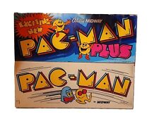 Pac Man and Pac Man Plus original arcade plexi marquees picture