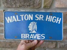 Vintage Walton High School Braves Defuniak Springs, Florida Car Truck Tag Plate picture