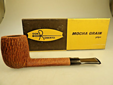 New Don Roberto Italy 254 Canadian Wire Carved BriarPipe Ebonite Rubber Stem Box picture