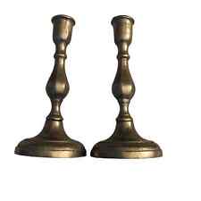 Wilton USA Columbia PA Miniature PEWTER (2) Candle Stick Holders Pair Solid EUC picture