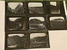 Rare Vintage Lot of 8 Glass Slides Railway Railroad Canyon River Gorge Mountains picture