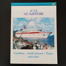 MS ASTOR Astor Cruise Line Brochure Caribbean S. America Europe 1982/1983 picture