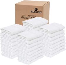 White Bath Towels Economy Pack of 6,12,60,120 Cotton Blend Large 24x48 Towel set picture