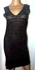 MISSONI MADE IN ITALY SZ.40,BLACK SPARKLE SLEEVELESS KNIT DRESS picture