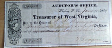 1869 West Virginia check Hieronymus General School Fund picture