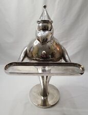 Pottery Barn 16.5” Tall Chrome Candle Holder Greeter Tray Santa Claus picture
