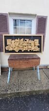 Vintage MCM Layers Of Wood Wall Art 53 X 26 picture