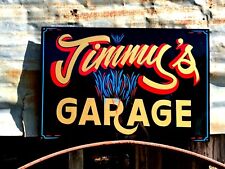 Vintage Jimmy's Name Sign Garage Hand Painted HOT RAT ROD SHOP Pinstriped Art  picture