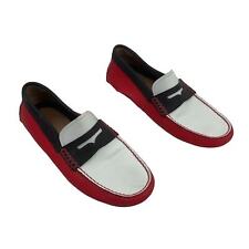 Bally Men's Red White Blue Leather Loafers Size 8D Preowned picture