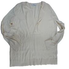 Akris Punto Trompe L'Oeil Sweater Size 10 Layered Split-Neck Wool Cream Women picture
