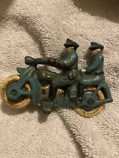 Harley-Davidson 1930's Police TANDEM Motorcycle cast iron By Xonex Green Vintage picture