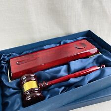 Gavel & Block Piano Wood Finish Set NEW Judge Auctioneer Gift Boxed New RRP £180 picture