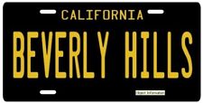 BEVERLY HILLS California 1960's Black Aluminum CA License Plate picture