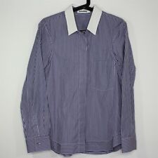 Jil Sander Womens 38 Striped Made In Italy Button Up Shirt A974 picture