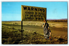 c1960's Sagebrush Covered Valleys Warning Sign Idaho ID Vintage Postcard picture