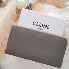 Celine Leather round long wallet gray  from JAPAN picture