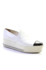 Miu Miu Women's Point Toe Platform Slip-On Shoes White Size 7.5 picture