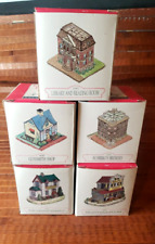 Lot Of 5 Americana Liberty Falls Collection Buildings Houses Library Brewery picture