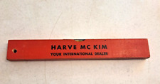Harve McKIm Your International Dealer Vintage Wood Advertising Level Ruler Tool picture