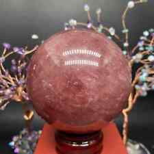 980g/88mm Natural Strawberry Quartz Crystal Sphere Ball Reiki Healing Energy picture