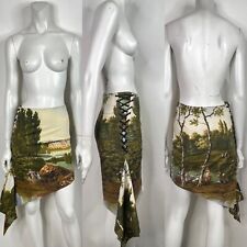 VTG MOSCHINO JEANS PAINTING PRINT SKIRT 38 XS picture