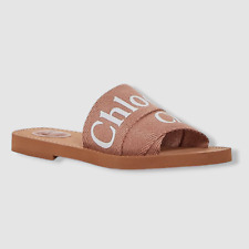 $477 Chloe Women's Pink Woody Logo Slide Sandals Shoes Size EU 37/ US 7 picture