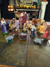 Vintage 1970s Holland Mold 15-Piece Nativity Set Hand Painted picture