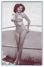 Pretty Woman Arcade Card Pin Up Risque Bikini Beach Bathing Beauty Unposted picture
