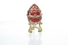 Red flower Egg Trinket Box  Handmade by Keren Kopal with Austrian  Crystals picture