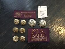 8 JOS. A. BANK two tone silver gold Anodized Effect Eagle buttons vintage labels picture