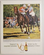 1959 Print Ad Seagrams VO Canadian Whiskey Polo Players on Horseback picture