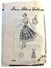 Anne Adams 4549 Full Skirt Sleeveless Dress Bolero Cropped Jacket Bust 32 RARE picture