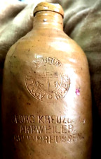 Antique 1800s German Bottle Salt Glazed Stoneware Primitive GEORG KREUZBERG picture